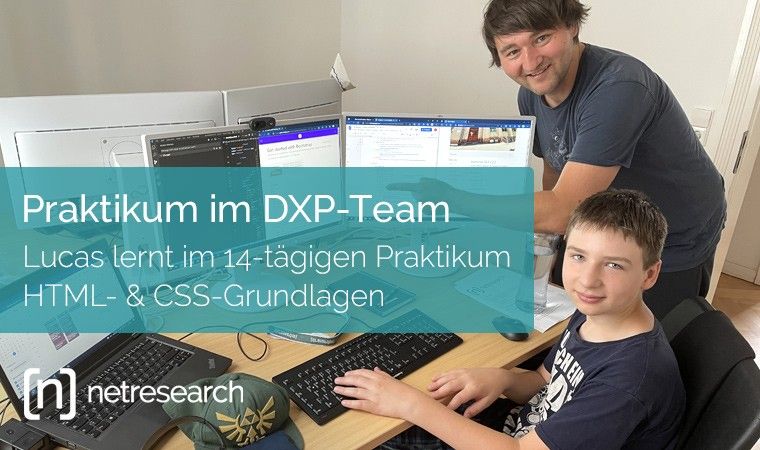 Lucas beim Schülerpraktikum im DXP-Team