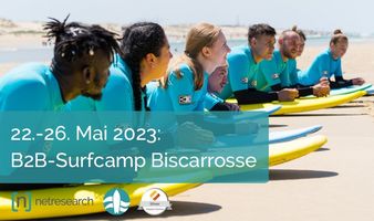 B2B-Surfcamp Mai 2023: Biscarrosse, französische Atlantikküste
