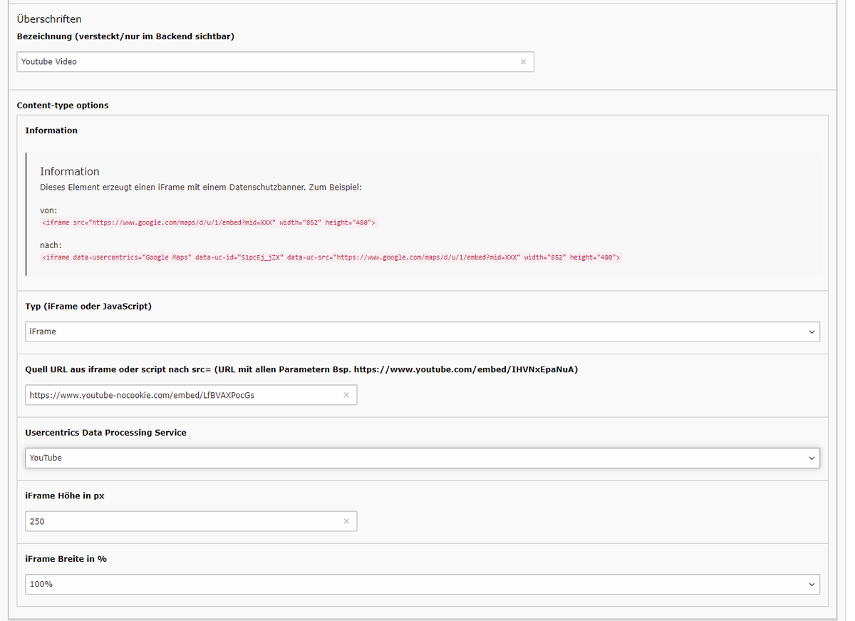 TYPO3 Backend mit neuem Tool zur Drittanbieter Blockade