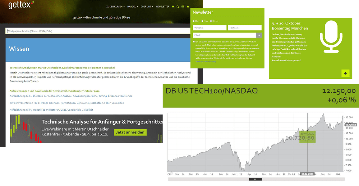 gettex Website Impressionen gettex Website Impressionen