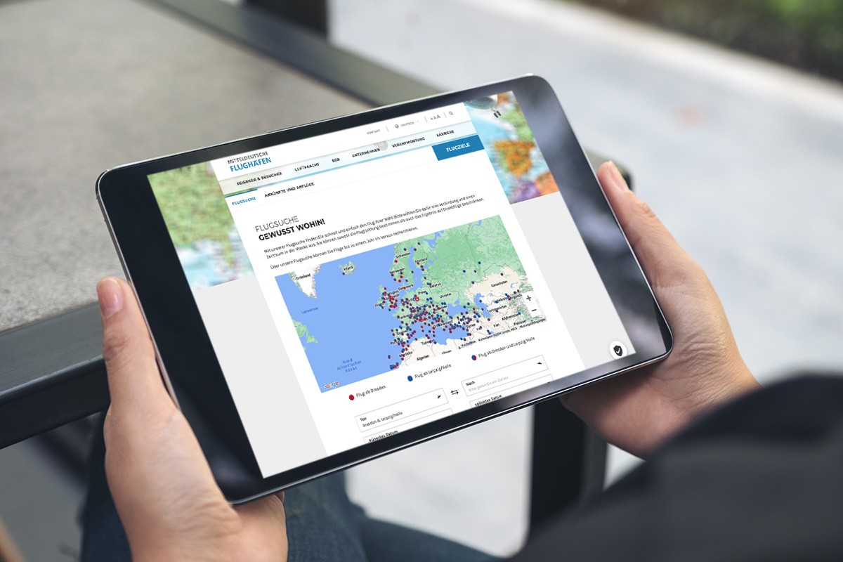 MDF AG Flugsuche: Interaktive Karte