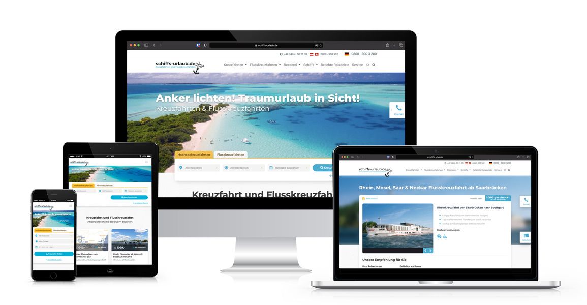 Impressionen TYPO3 Website Reiseland schiffs-urlaub.de