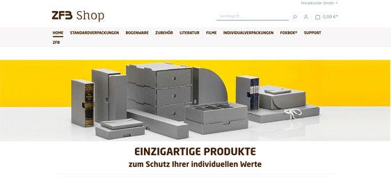 ZFB Onlineshop Startseite: Umsetzung mit Shopware 6