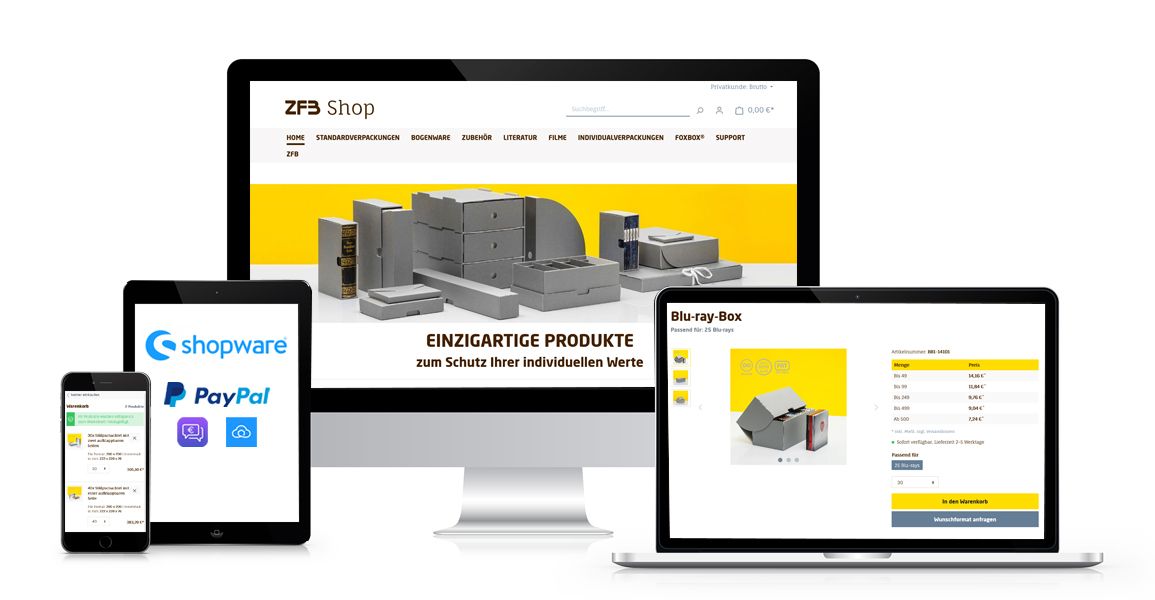Case Study ZFB Onlineshop: Impressionen des Shops, Shopware 6 und Plugins