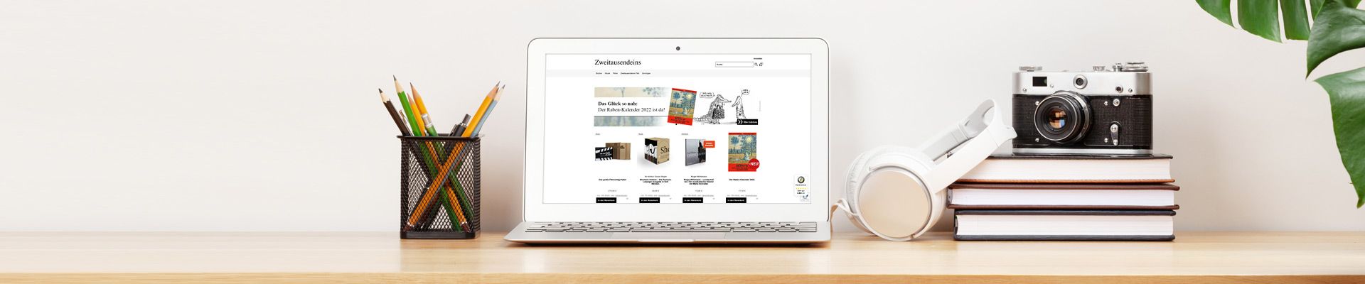 Case Study Zweitausendeins: Header Desktop