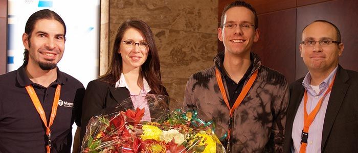 Netresearch Thomas Fleck, Alice Patzer, Rico Neitzel und Roy Rubin von Magento