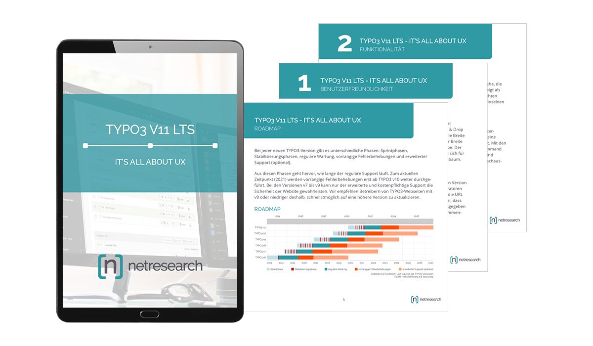 Whitepaper TYPO3 v11 LTS: Vorschau auf dem iPad