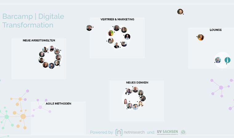 Barcamp Digitale Transformation: Virtuelle Konferenzräume mit Teilnehmern