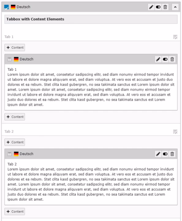 Screenshot des Backends von TYPO3 CMS in der Version 10
