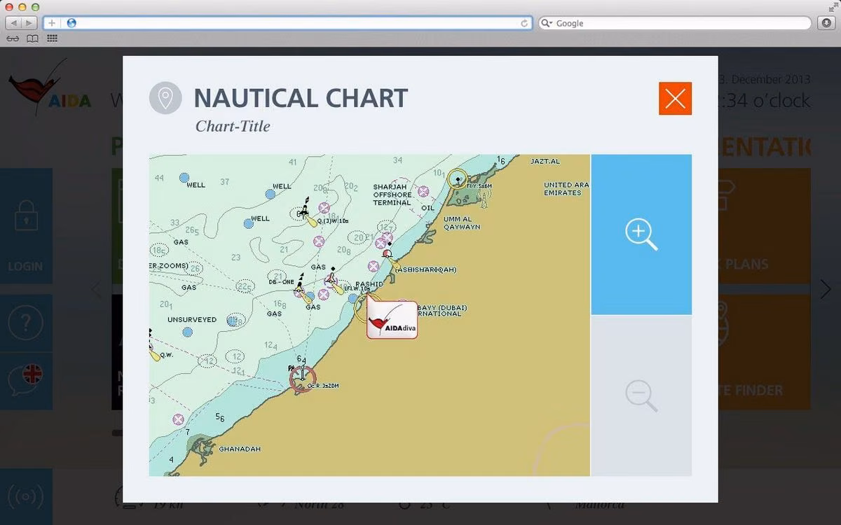 AIDA Bordportal Nautic Chart AIDA Bordportal Nautic Chart