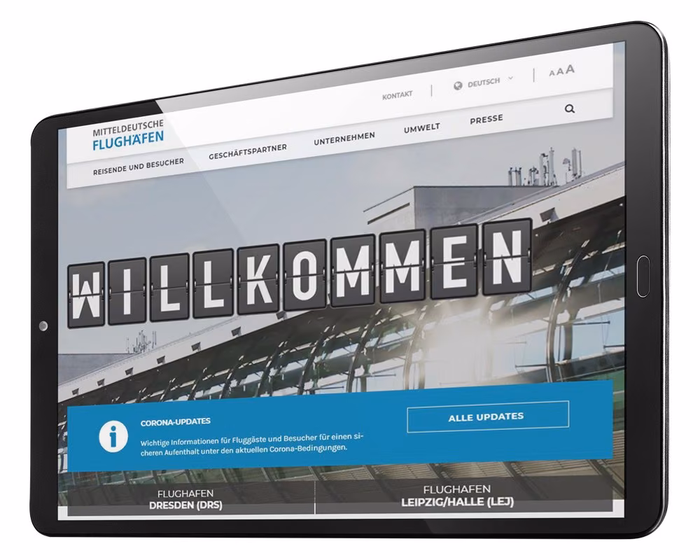 Website Mitteldeutsche Flughafen AG Website Mitteldeutsche Flughafen AG