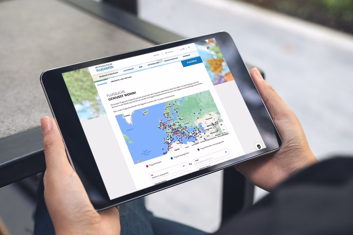 MDF AG Flugsuche: Interaktive Karte