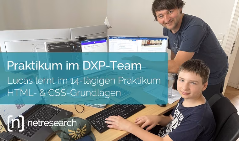Lucas beim Schülerpraktikum im DXP-Team
