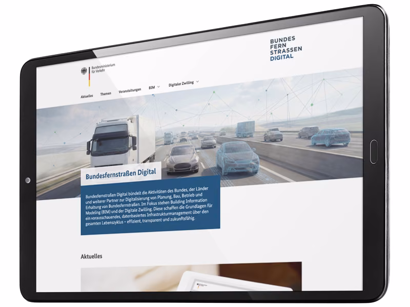 BIM-Projekt: Neue Startseite "Fernstraßen digital"